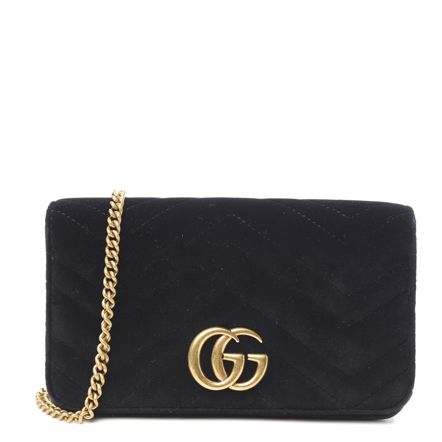 Velvet Matelasse GG Marmont Mini Bag Black