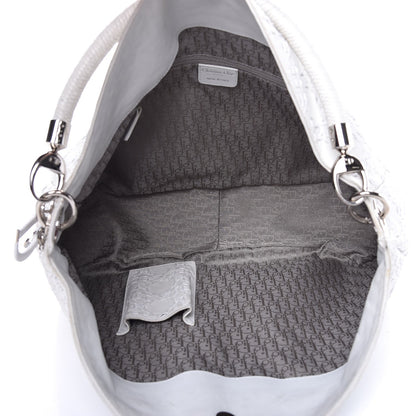 Christian Dior Lambskin Stitched Cannage Hobo White 5 of 19