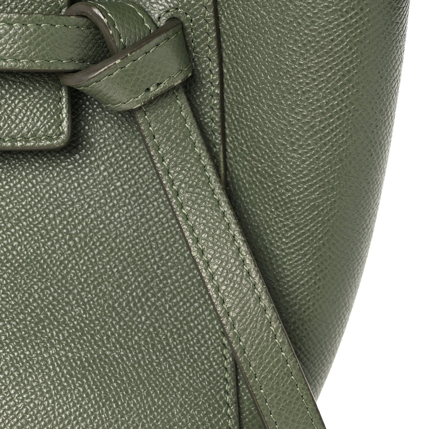 Grained Calfskin Micro Belt Bag Army Green