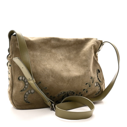 Chanel Suede CC Eyelet Messenger Khaki 3 of 10