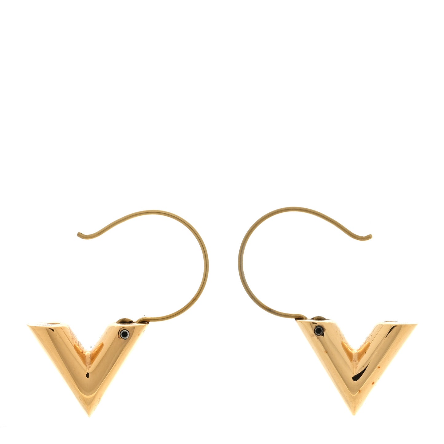 Brass Essential V Hoop Earrings Gold