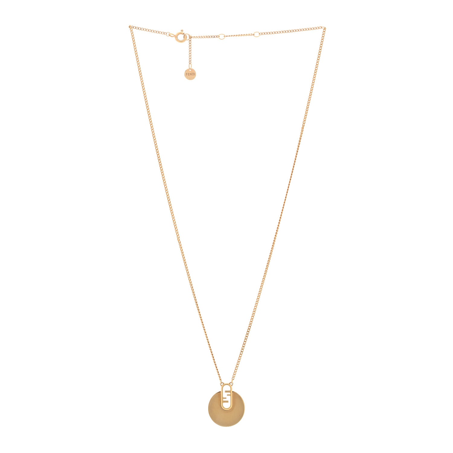 Fendi Metal O'Lock Necklace Gold 3 of 4