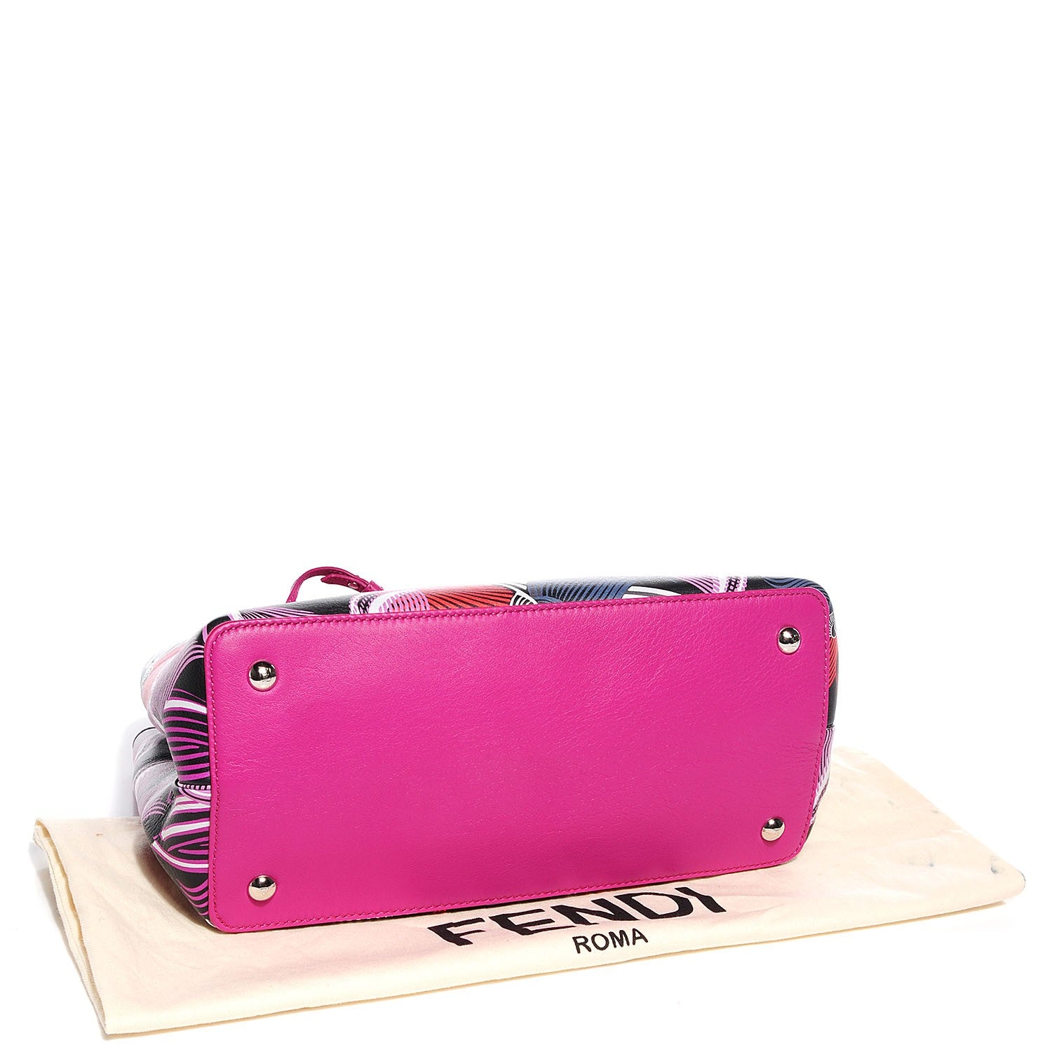 Fendi Calfskin Orchid Petite 2Jours Tote Magenta 4 of 9