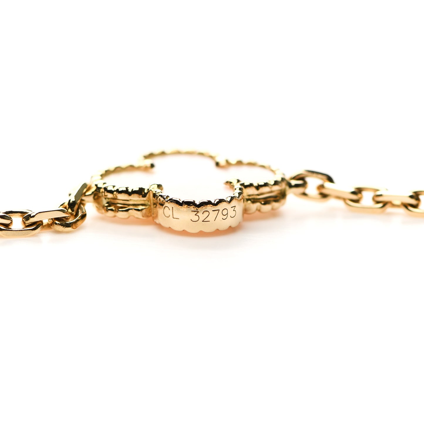 18K Yellow Gold Mother of Pearl 10 Motifs Vintage Alhambra Necklace