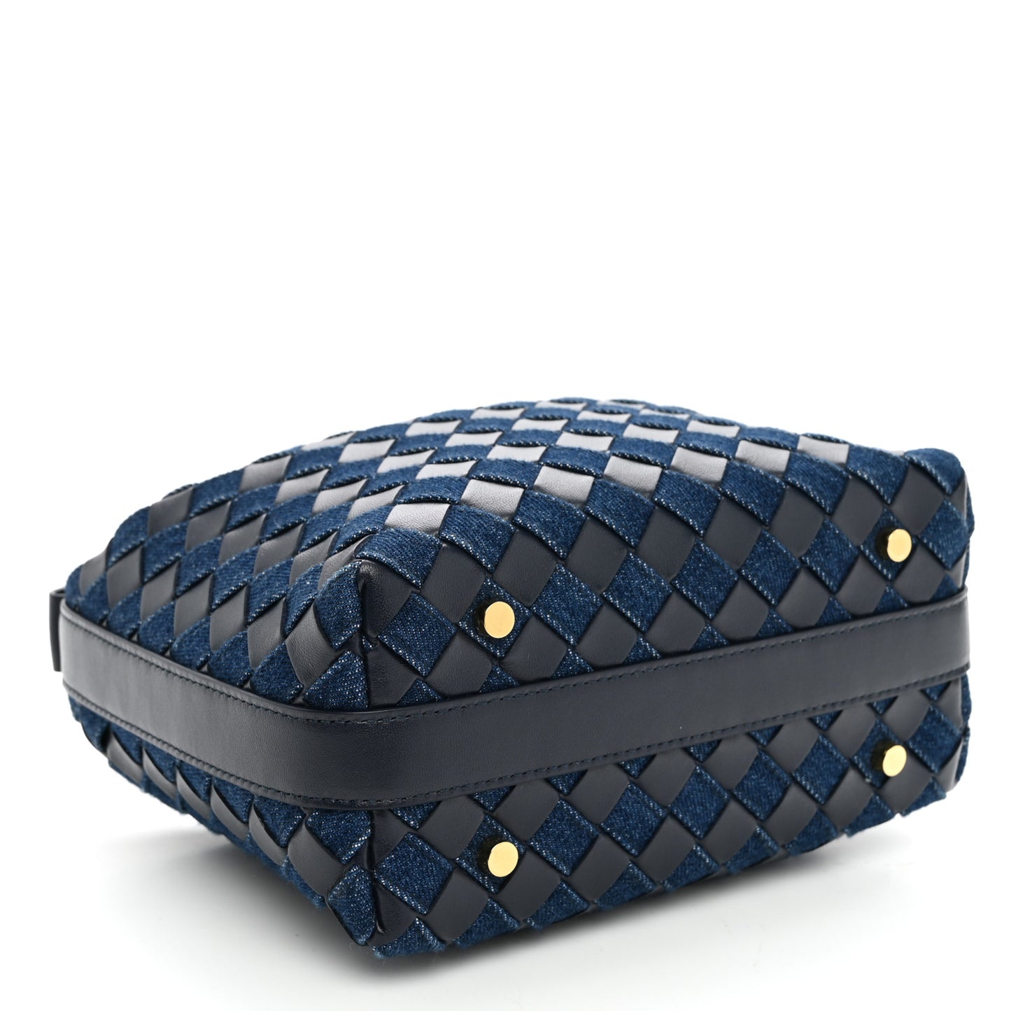 Nappa Denim Intrecciato Mini Wallace Abyss Indigo