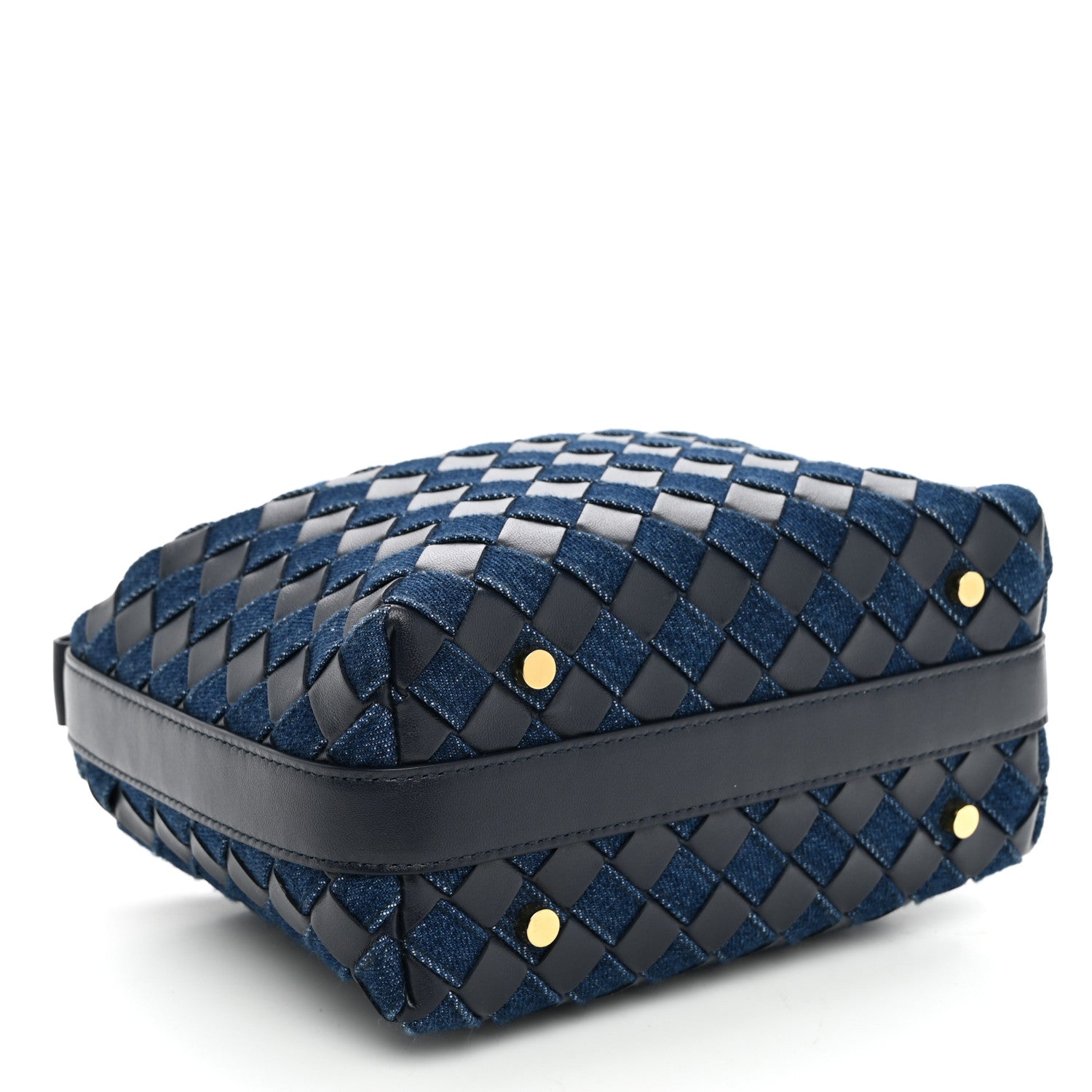 Bottega Veneta Nappa Denim Intrecciato Mini Wallace Abyss Indigo 4 of 10