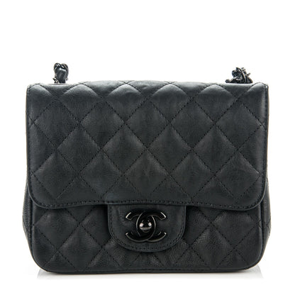 Chanel Crumpled Calfskin Quilted Mini Square Flap So Black 1 of 7