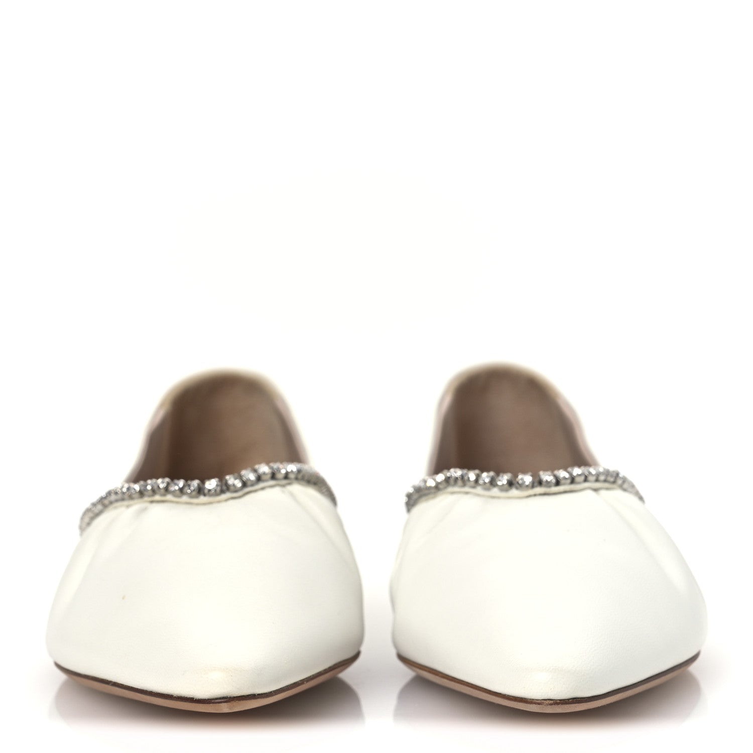 Miu Miu Nappa Crystal Ballerina Flats 35.5 White 2 of 11