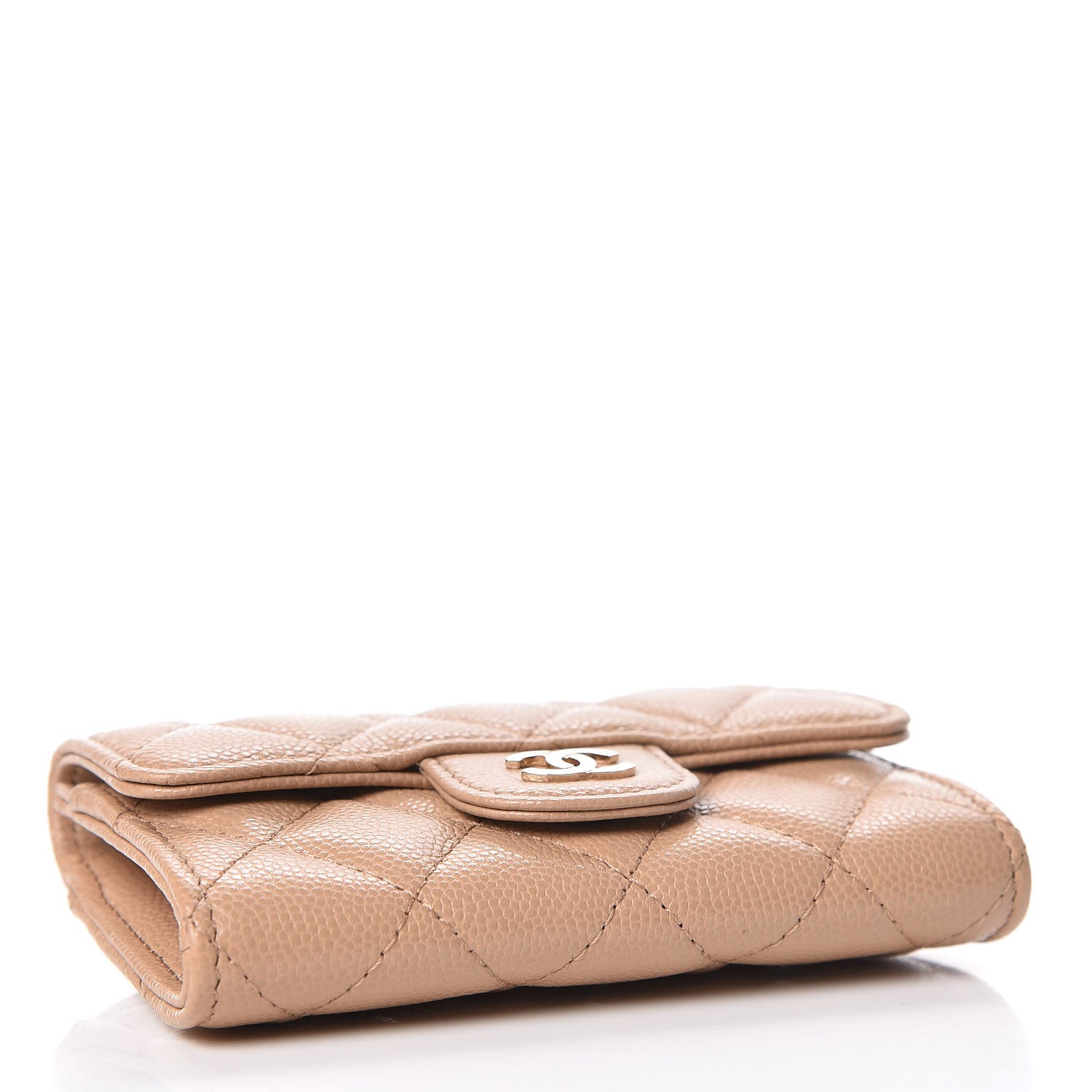 Chanel Caviar Quilted Card Holder Wallet Beige 4 of 9
