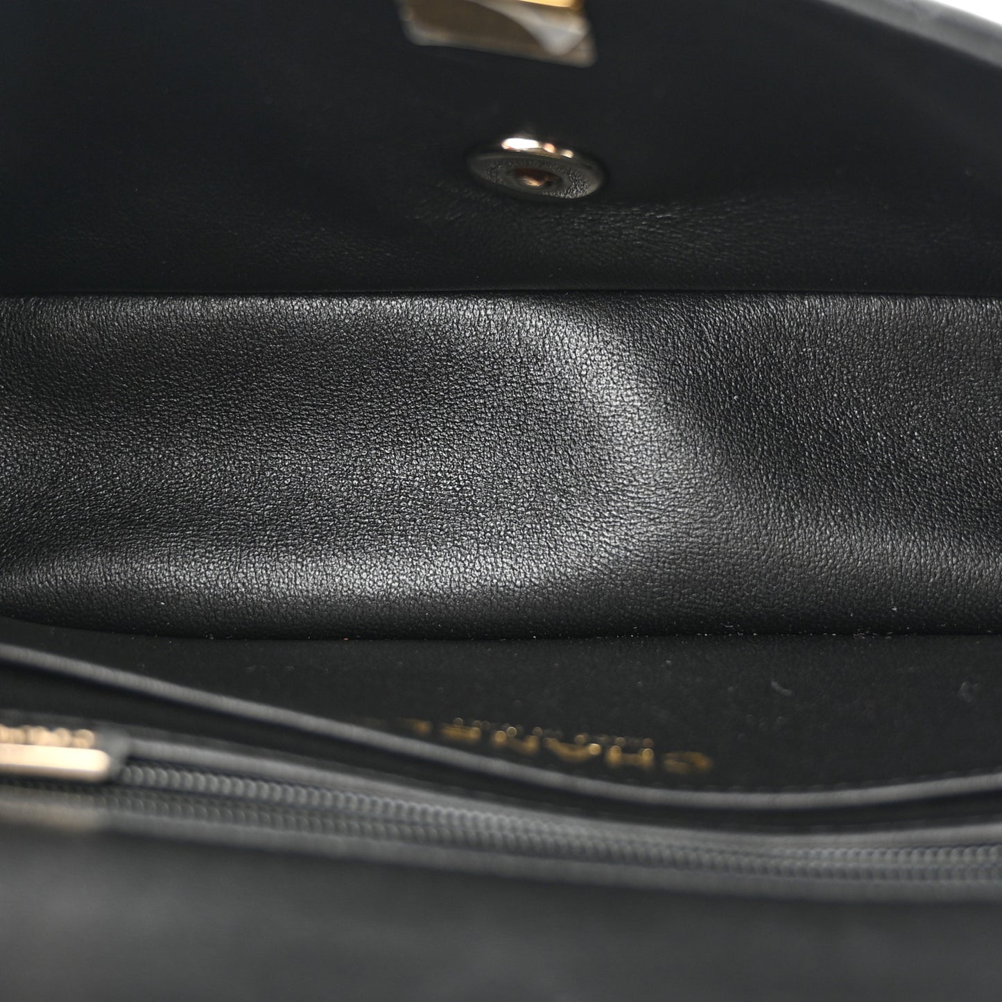 Lambskin Quilted Mini Top Handle Rectangular Flap Black
