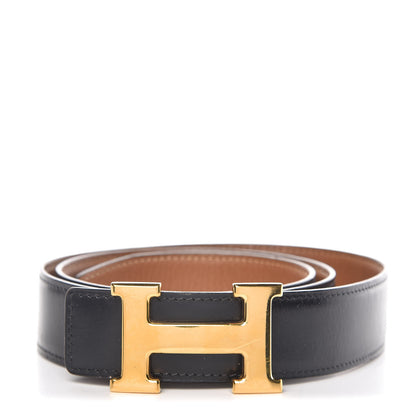 Hermes Box Togo 32mm H Belt 90 Black Gold 1 of 11