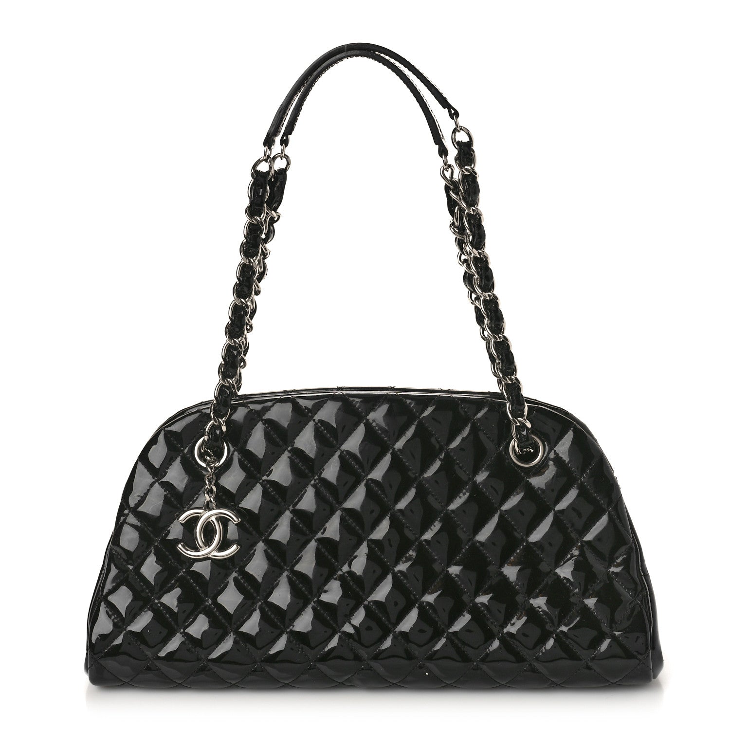 Chanel Patent Quilted Medium Just Mademoiselle Black 1 of 11