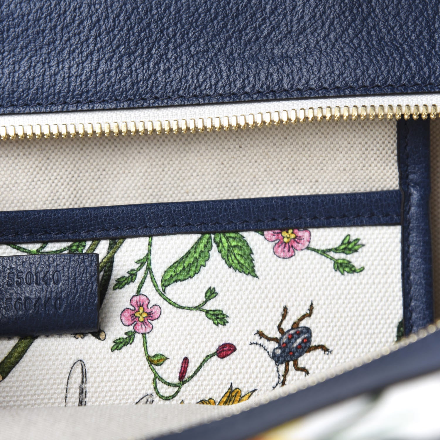 Gucci Canvas Large Flora Tote Navy Multicolor 9 of 10