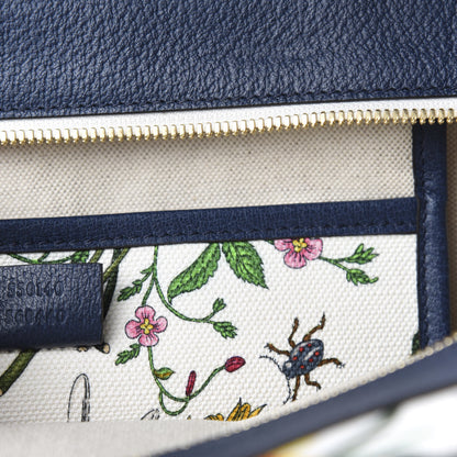 Gucci Canvas Large Flora Tote Navy Multicolor 9 of 10