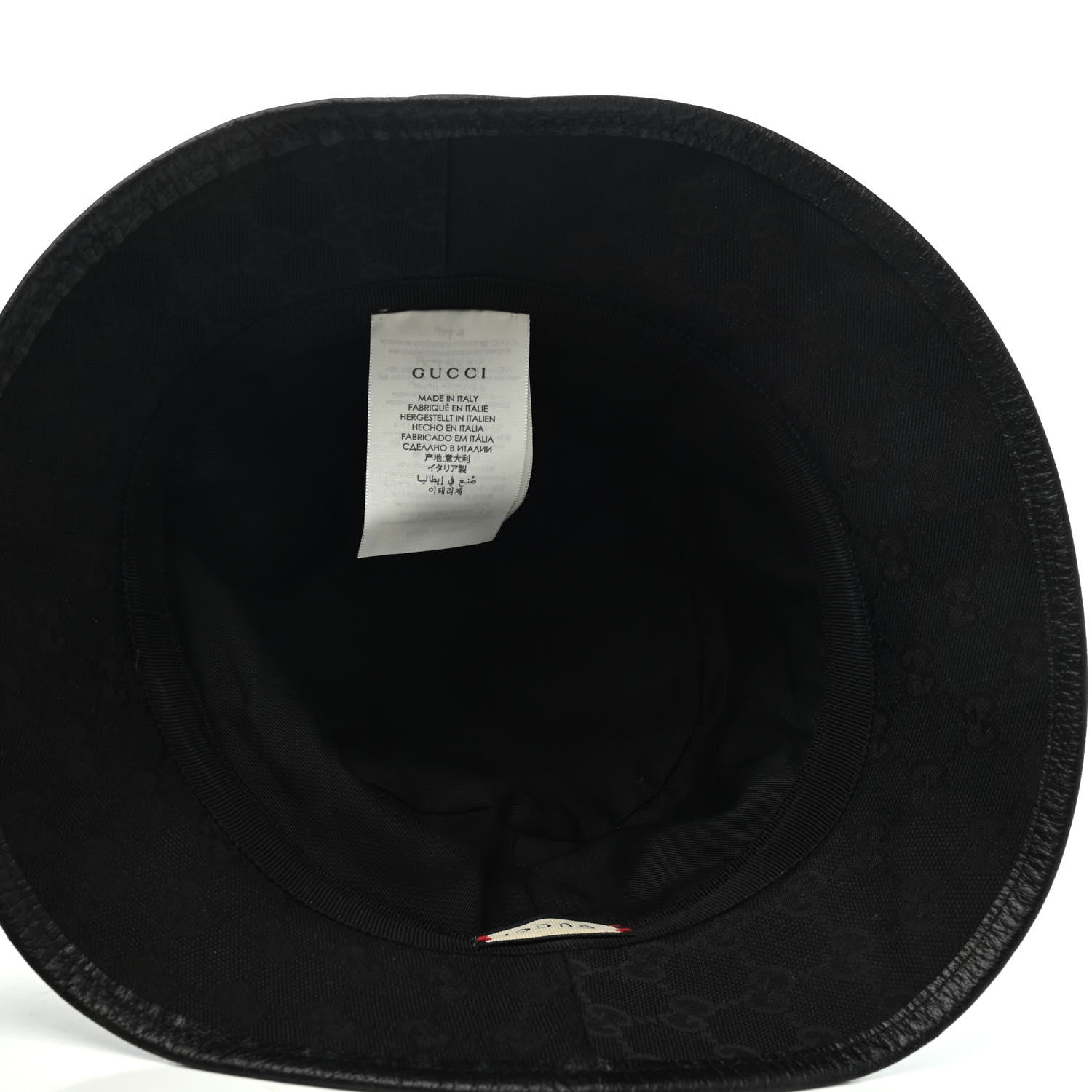 Gucci Monogram Textured Dollar Calfskin GG Jago Bucket Hat L Black 3 of 4