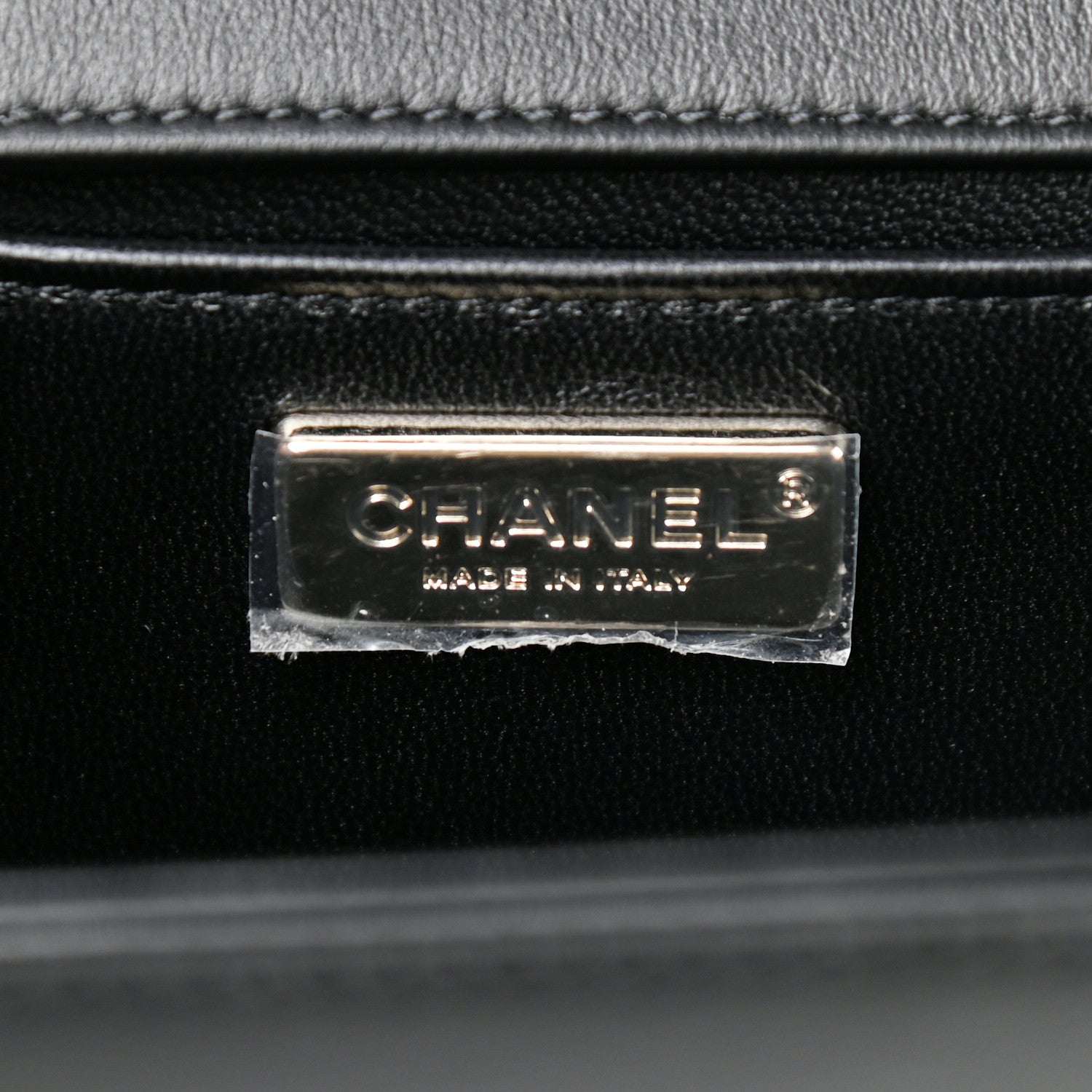 Chanel Calfskin Quilted Medium Chain Boy Flap Black 6 of 11