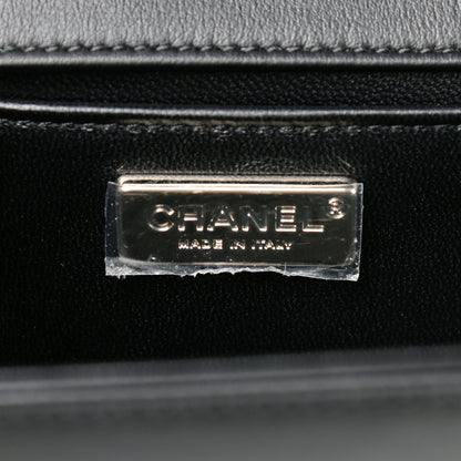 Chanel Calfskin Quilted Medium Chain Boy Flap Black 6 of 11