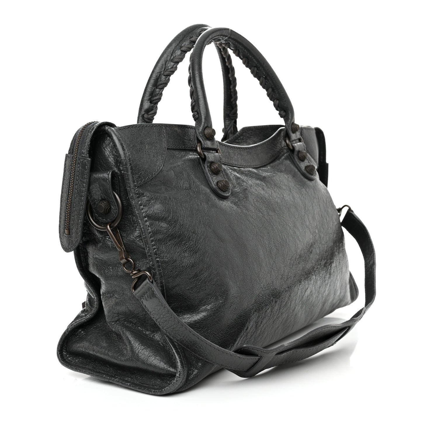 Agneau Giant 12 Gunmetal Hardware City Gris Fossile