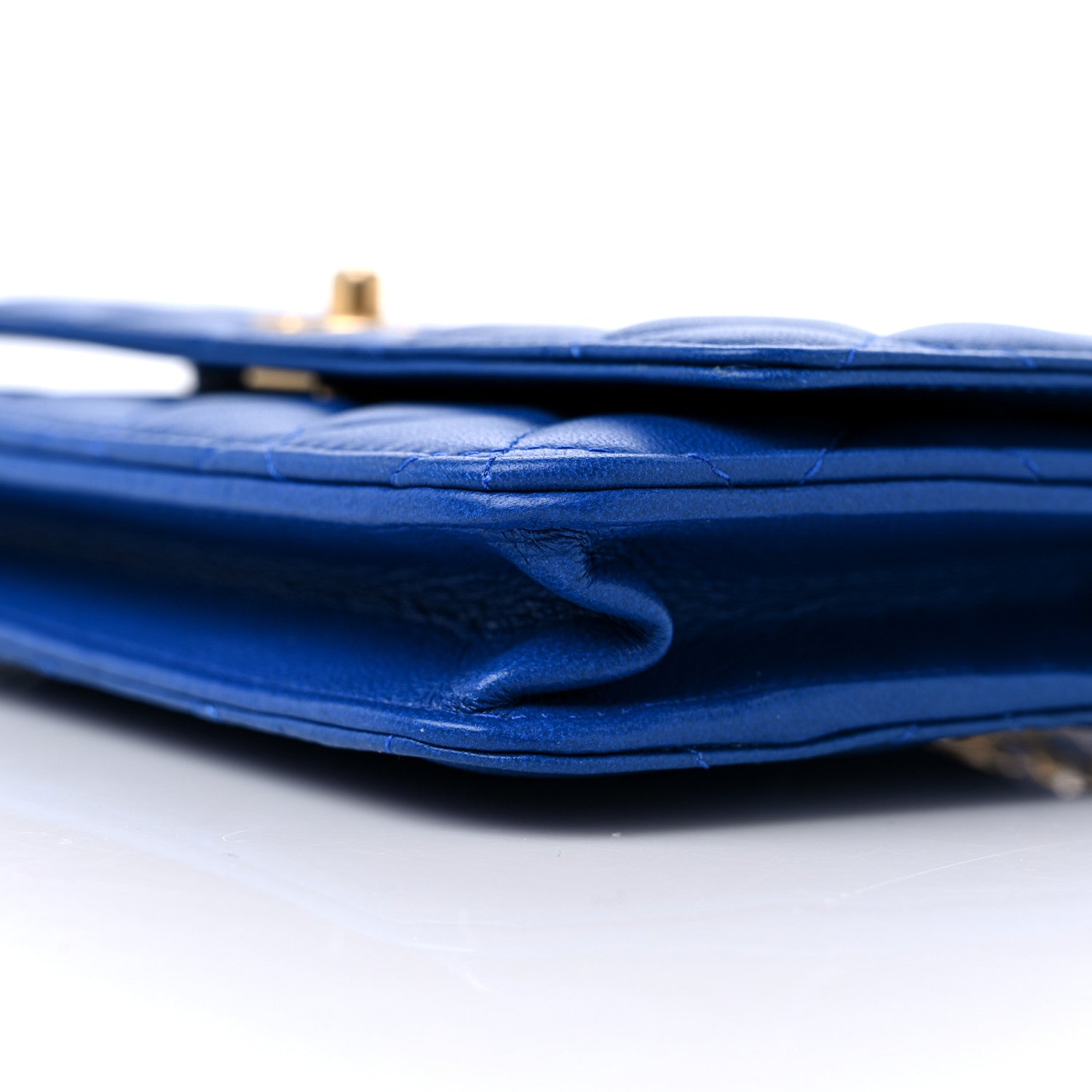 Chanel Lambskin Quilted CC Pearl Crush Wallet on Chain WOC Blue 10 of 10