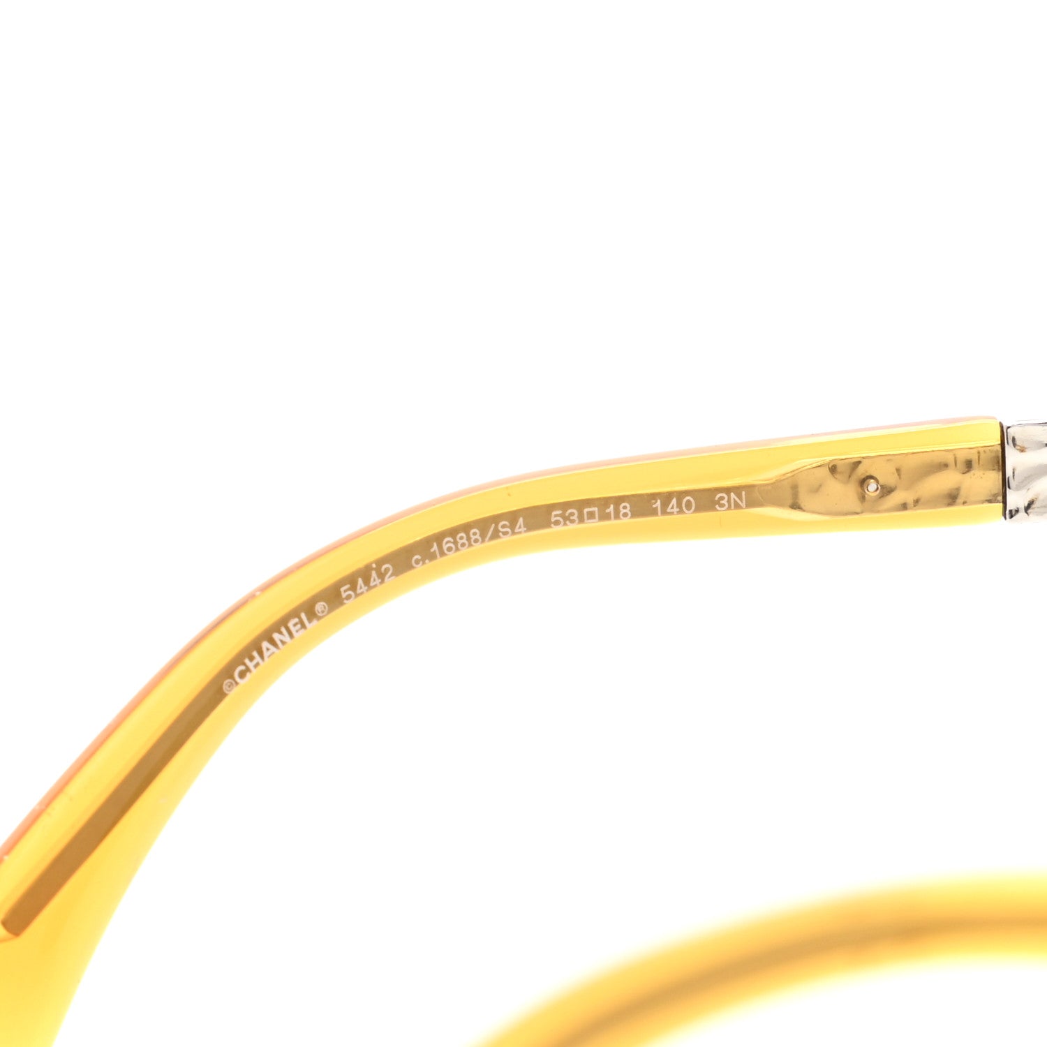 Chanel Acetate Metal Rectangle Sunglasses 5442 Yellow 5 of 8