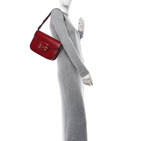 Azalea Calfskin Horsebit 1955 Shoulder Bag New Cherry Red