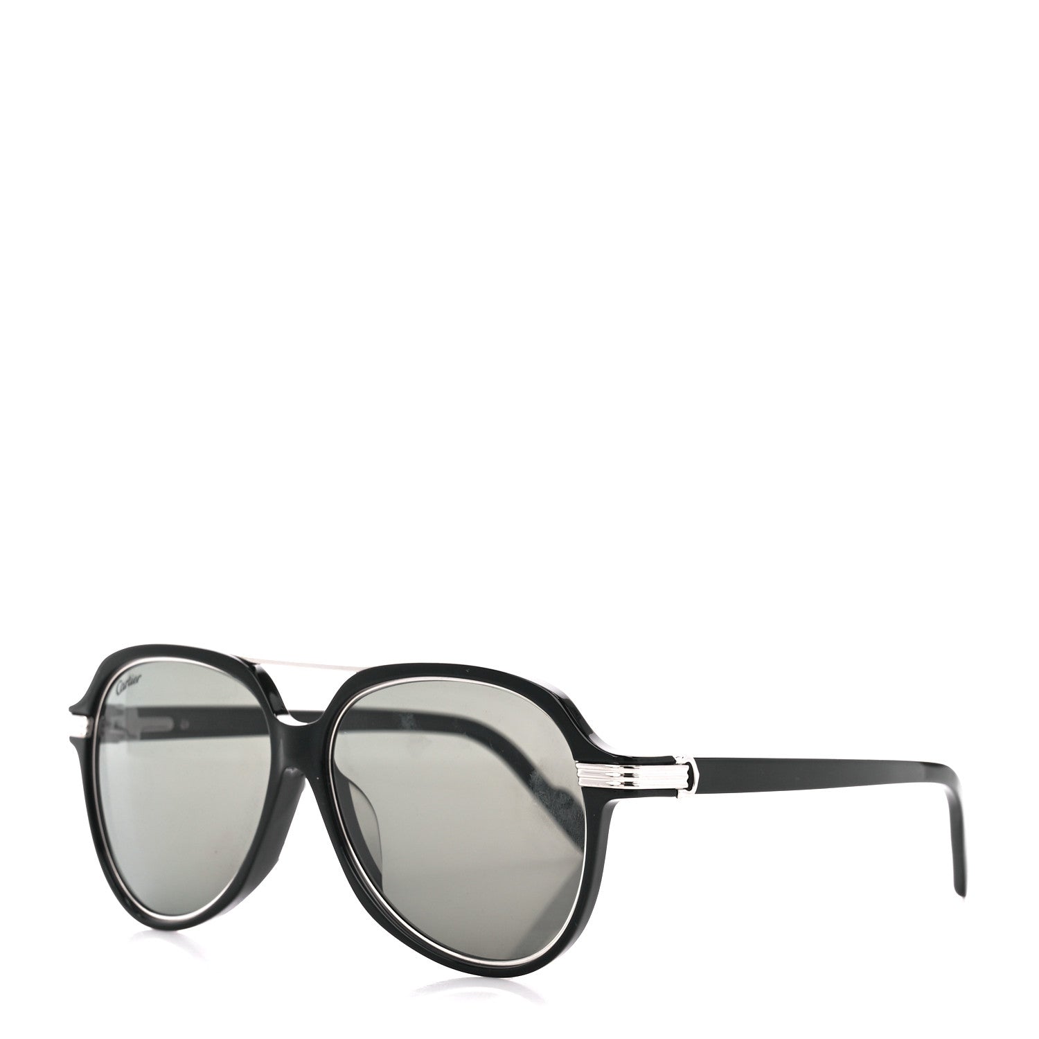 Cartier Metal Aviator CT0159S Sunglasses Silver Black 1 of 8