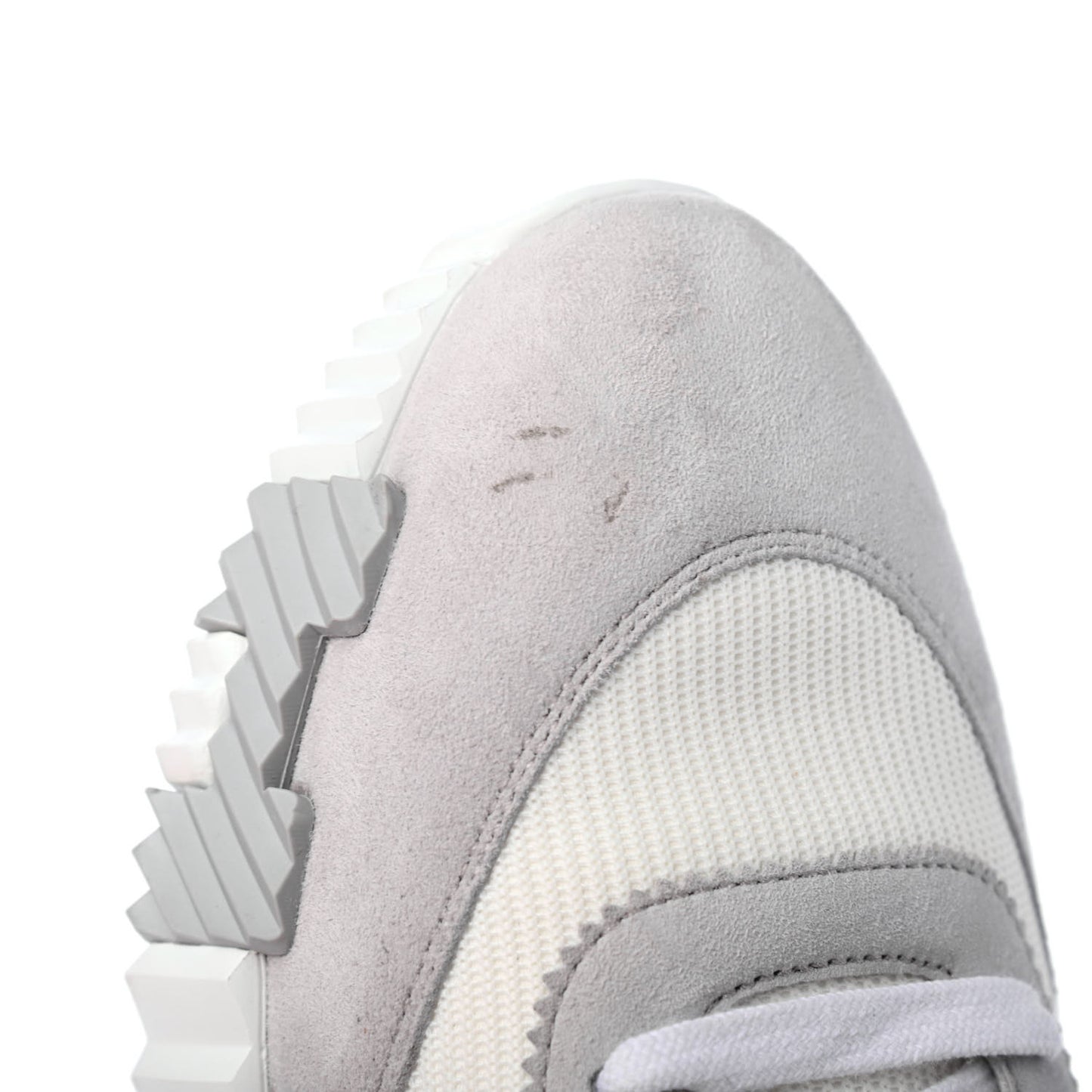 Technical Canvas Suede Goatskin Bouncing Sneakers 41 White Multicolor