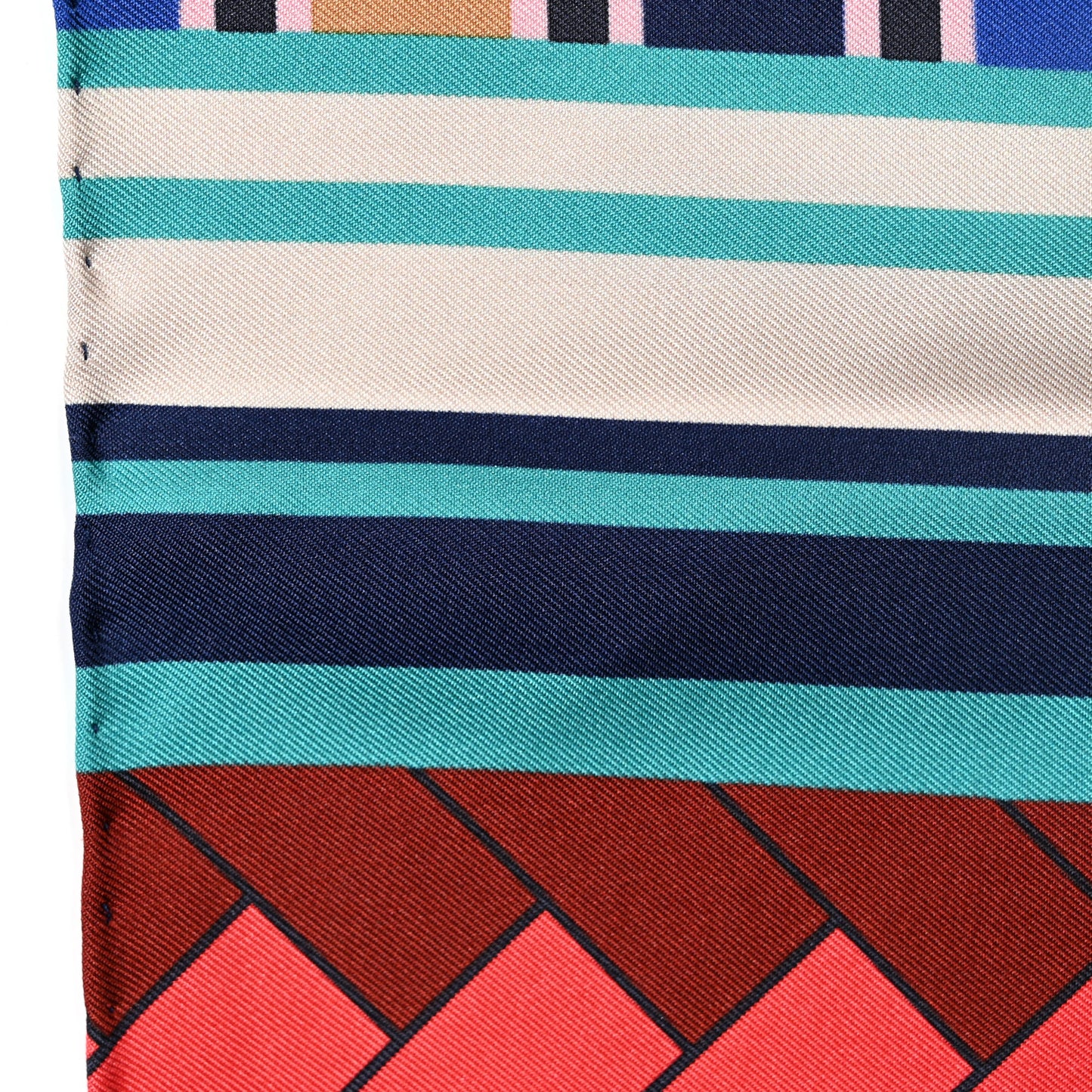 Silk CC Square Scarf Navy Multicolor
