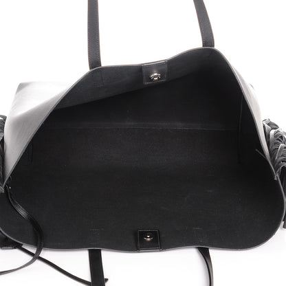 Saint Laurent Calfskin Large Fringe Shopping Tote Black 6 of 7