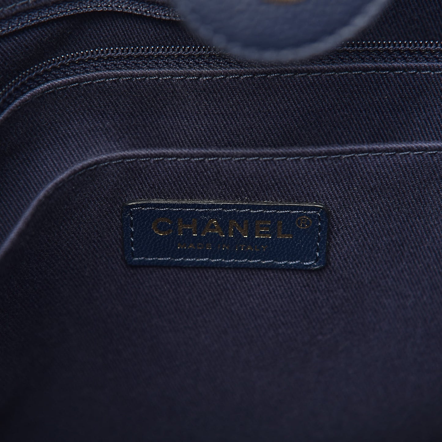 Grained Calfskin Medium Neo Executive Shopper Tote Dark Blue
