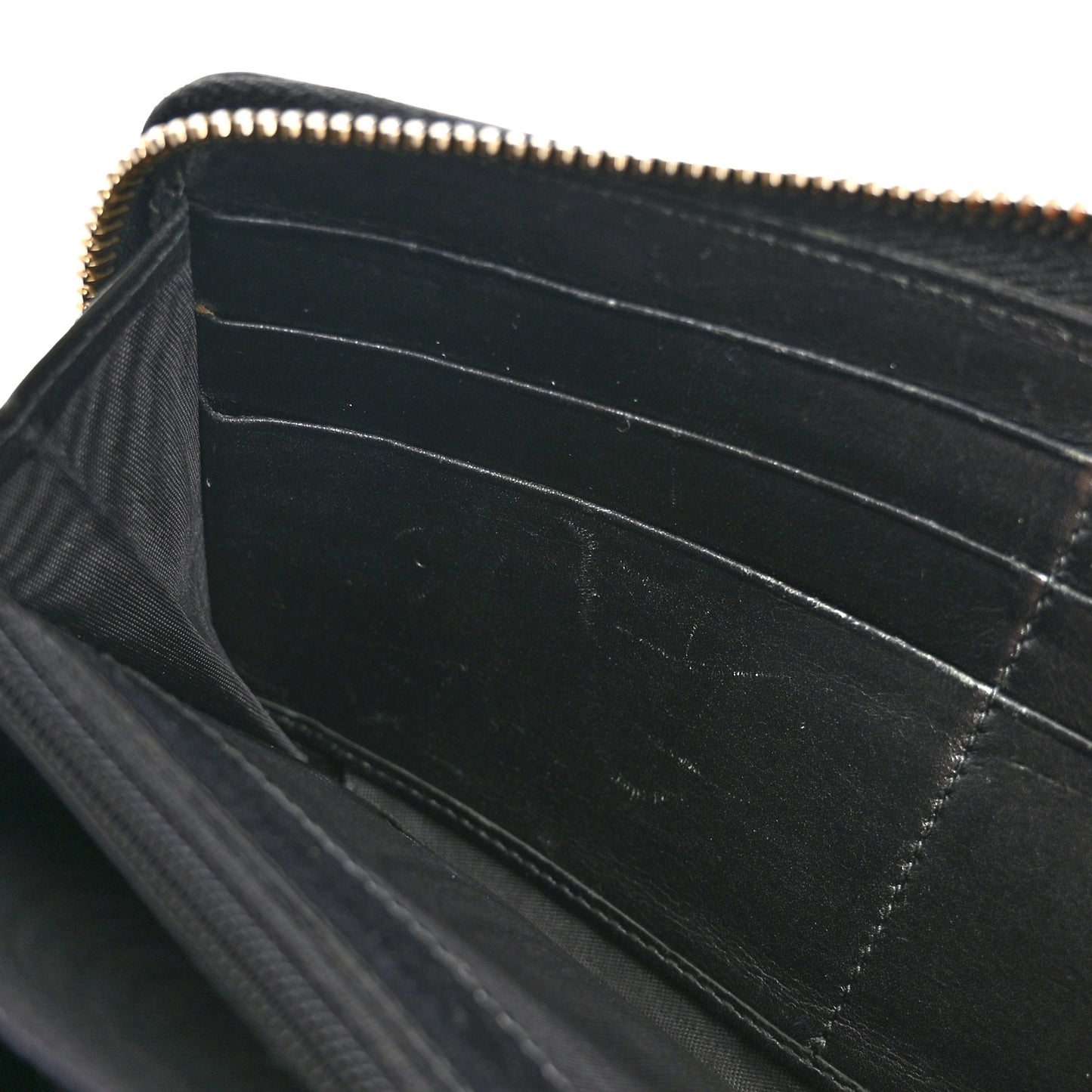 Textured Patent Monogram Belle De Jour Zip Around Wallet Black