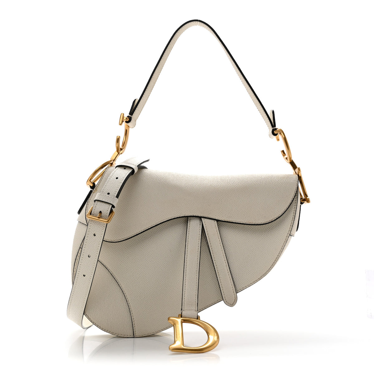 Christian Dior Grained Calfskin Saddle Bag With Strap Latte 2 of 29