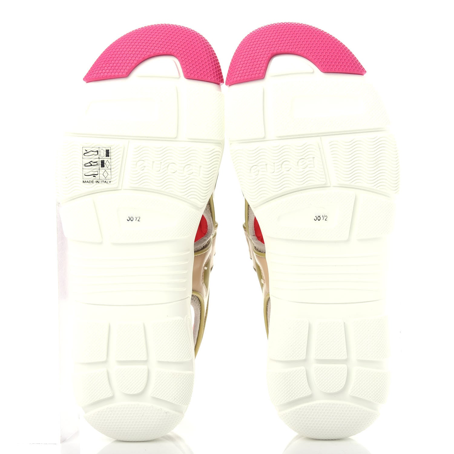 Gucci Mesh Fabric Tinsel Sport Sandals 38.5 Loess Sand Box Pink 6 of 12