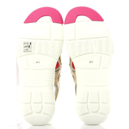 Gucci Mesh Fabric Tinsel Sport Sandals 38.5 Loess Sand Box Pink 6 of 12