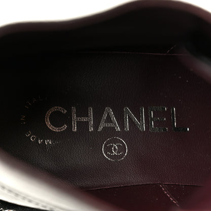 Chanel Crackled Calfskin Velvet Pearl Combat Short Boots 36 Black 9 of 11