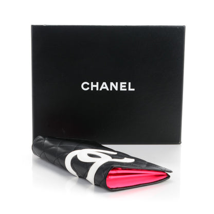Chanel Calfskin Quilted Cambon Yen Wallet Black White 4 of 8