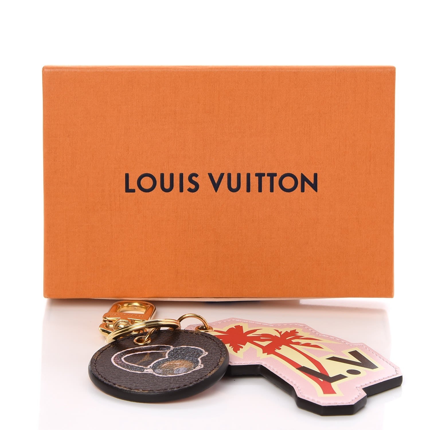 Louis Vuitton Calfskin Monogram World Tour Bag Charm Key Holder 6 of 6