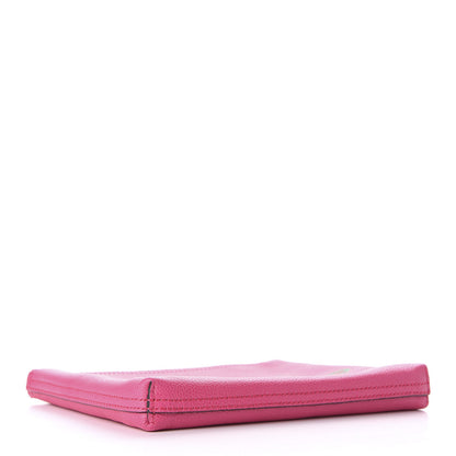 Gucci Pebbled Calfskin Medium Logo Portfolio Clutch Box Pink Green 4 of 7