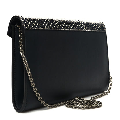 Celine Snakeskin Calfskin Clutch on a Chain Black 3 of 10