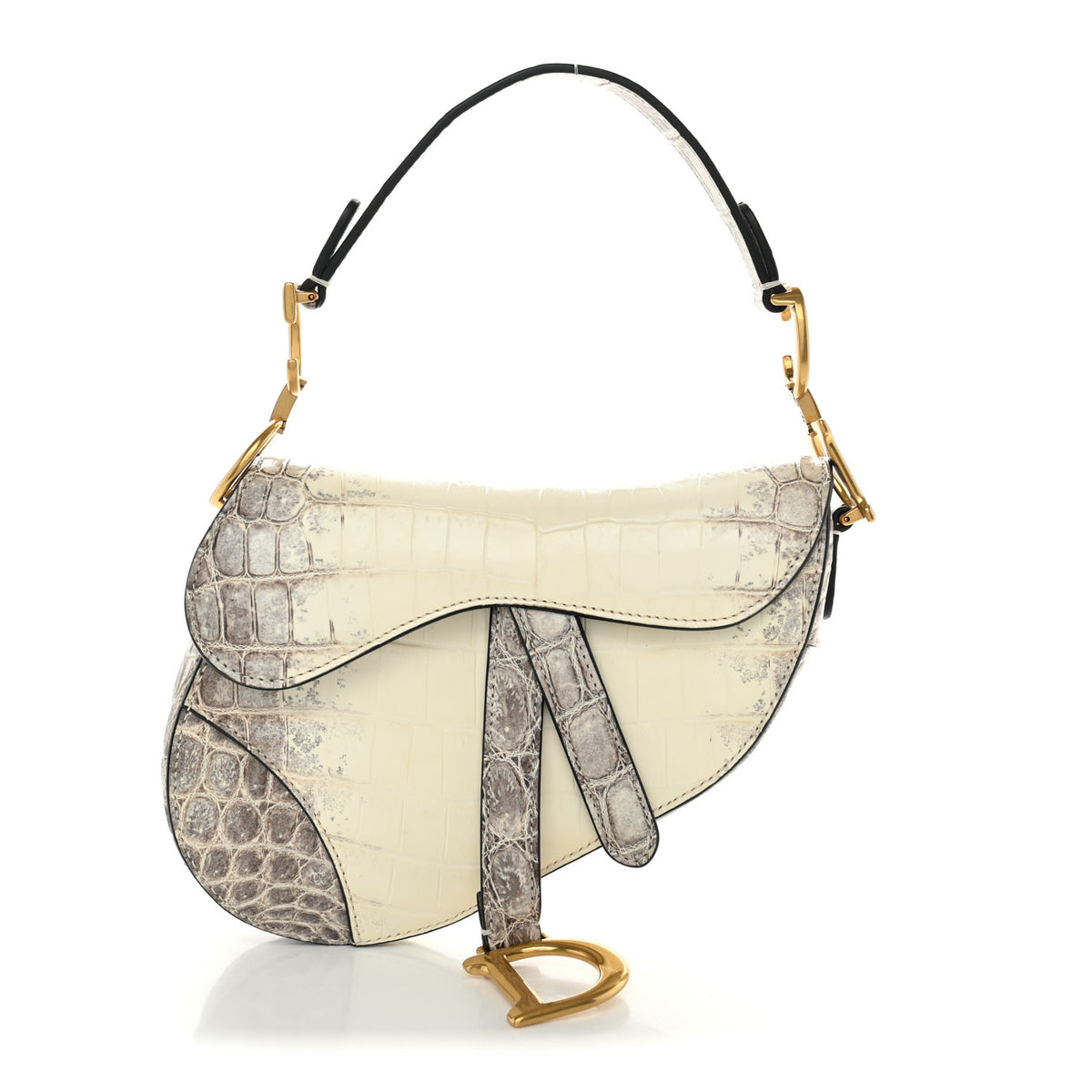 Niloticus Crocodile Himalaya Mini Saddle Bag Latte