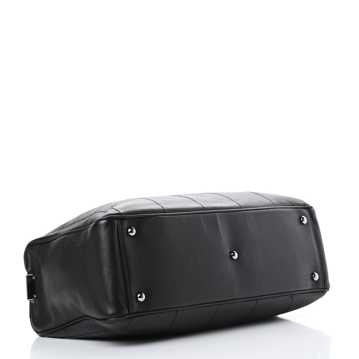 Caviar Square Stitched Large Tote Black