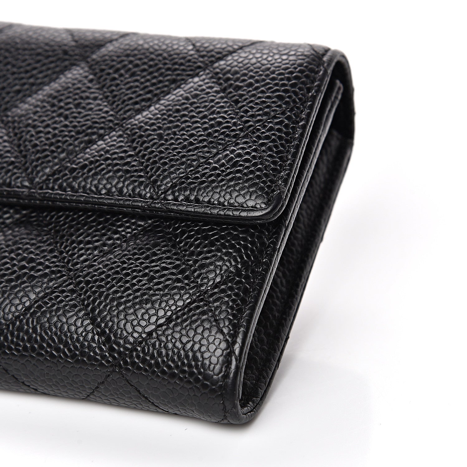 Chanel Caviar Quilted Large Gusset Flap Wallet Black 8 of 9