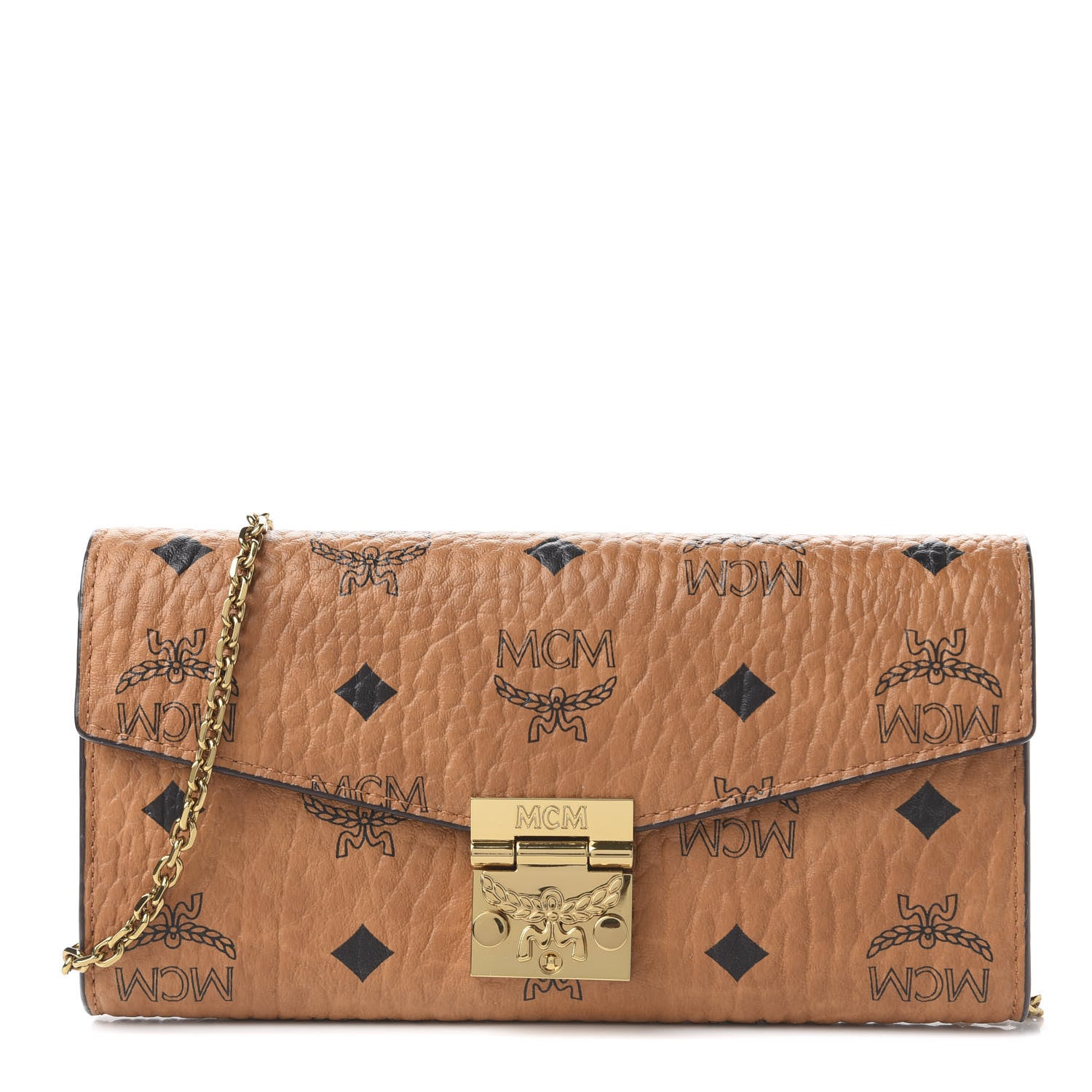 MCM Visetos Large Patricia Wallet On Chain Cognac 1 of 9