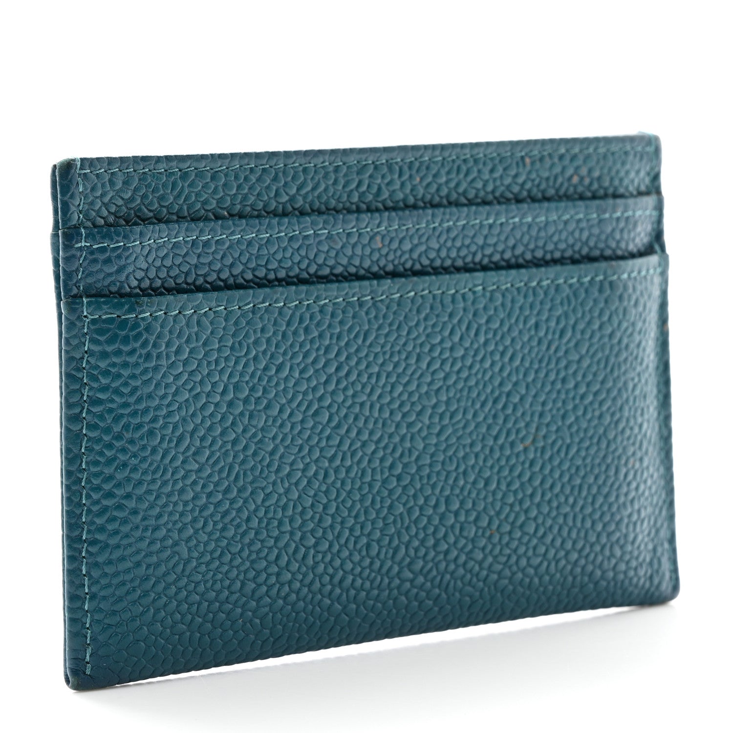 Chanel Caviar Timeless CC Card Holder Wallet Blue 3 of 10
