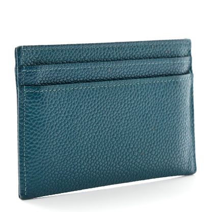 Chanel Caviar Timeless CC Card Holder Wallet Blue 3 of 10