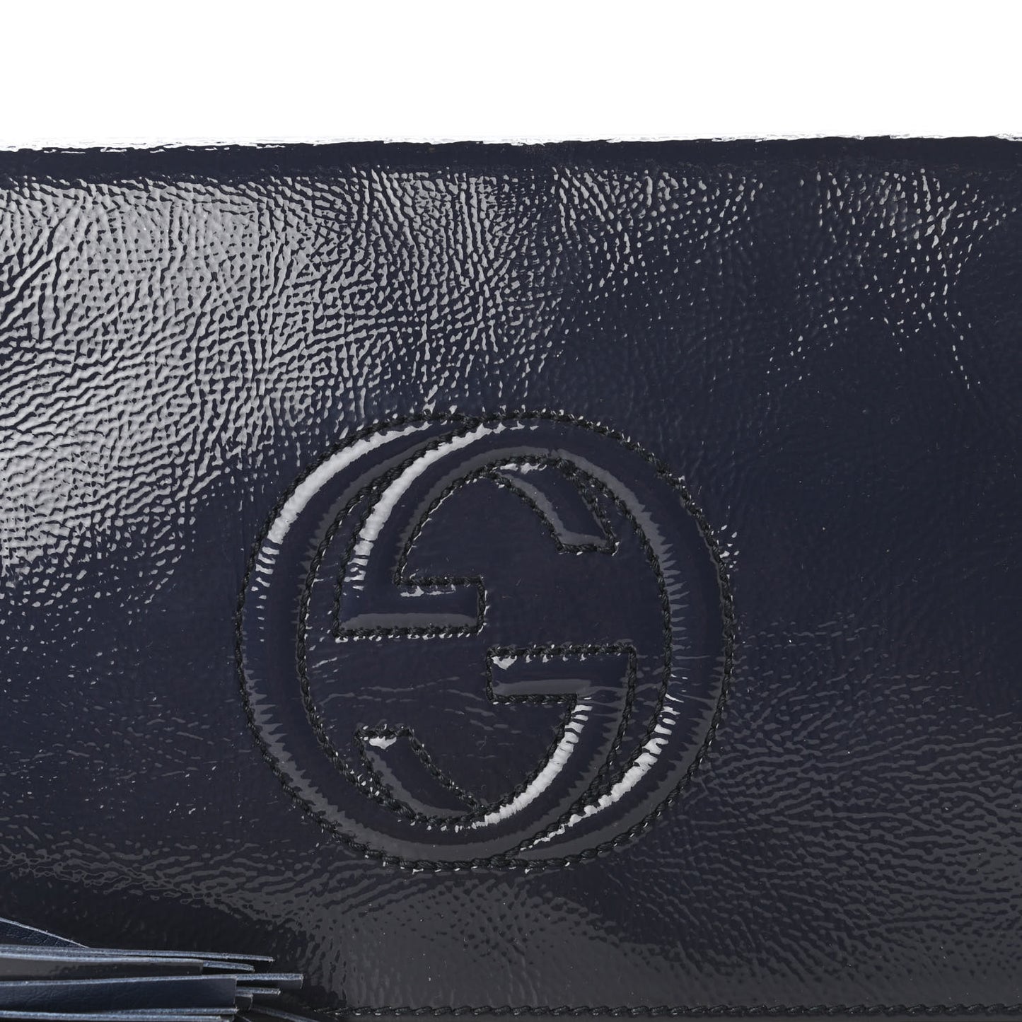 Soft Patent Medium Soho Clutch Uniform Blue