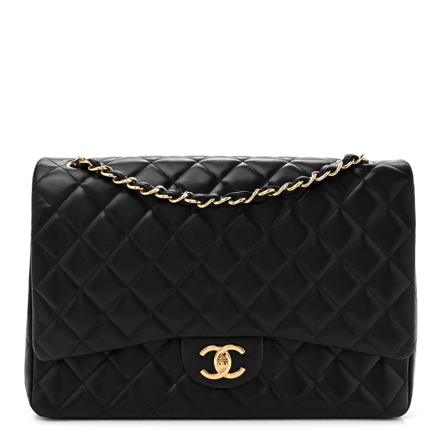 Chanel Lambskin Quilted Maxi Double Flap Black 1 of 13