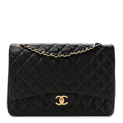 Chanel Lambskin Quilted Maxi Double Flap Black 1 of 13
