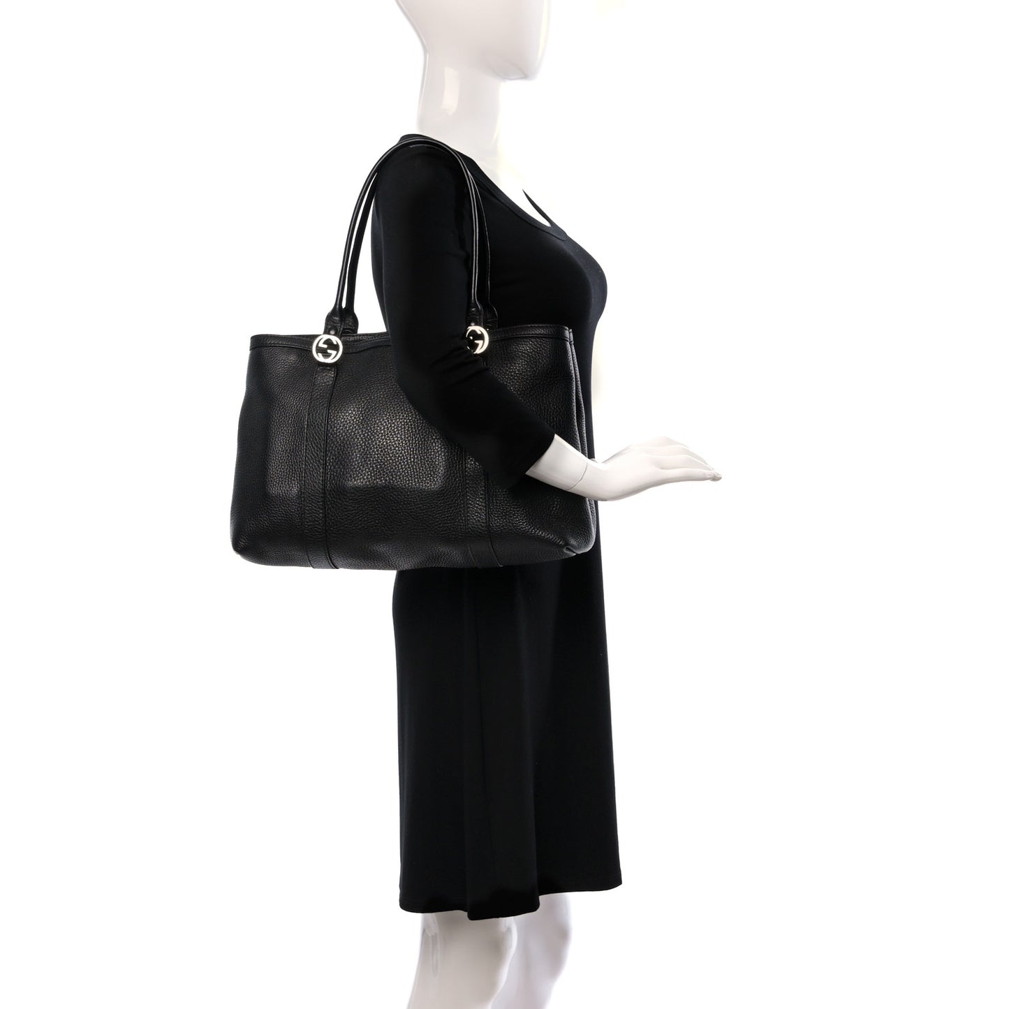 Pebbled Calfskin Old Libeccio Miss GG Tote Black