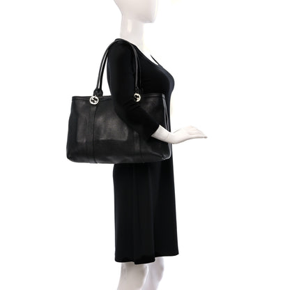 Gucci Pebbled Calfskin Old Libeccio Miss GG Tote Black 2 of 9